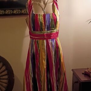 Calvin Klein Collection Pink and Yellow Sleeveless Sundress